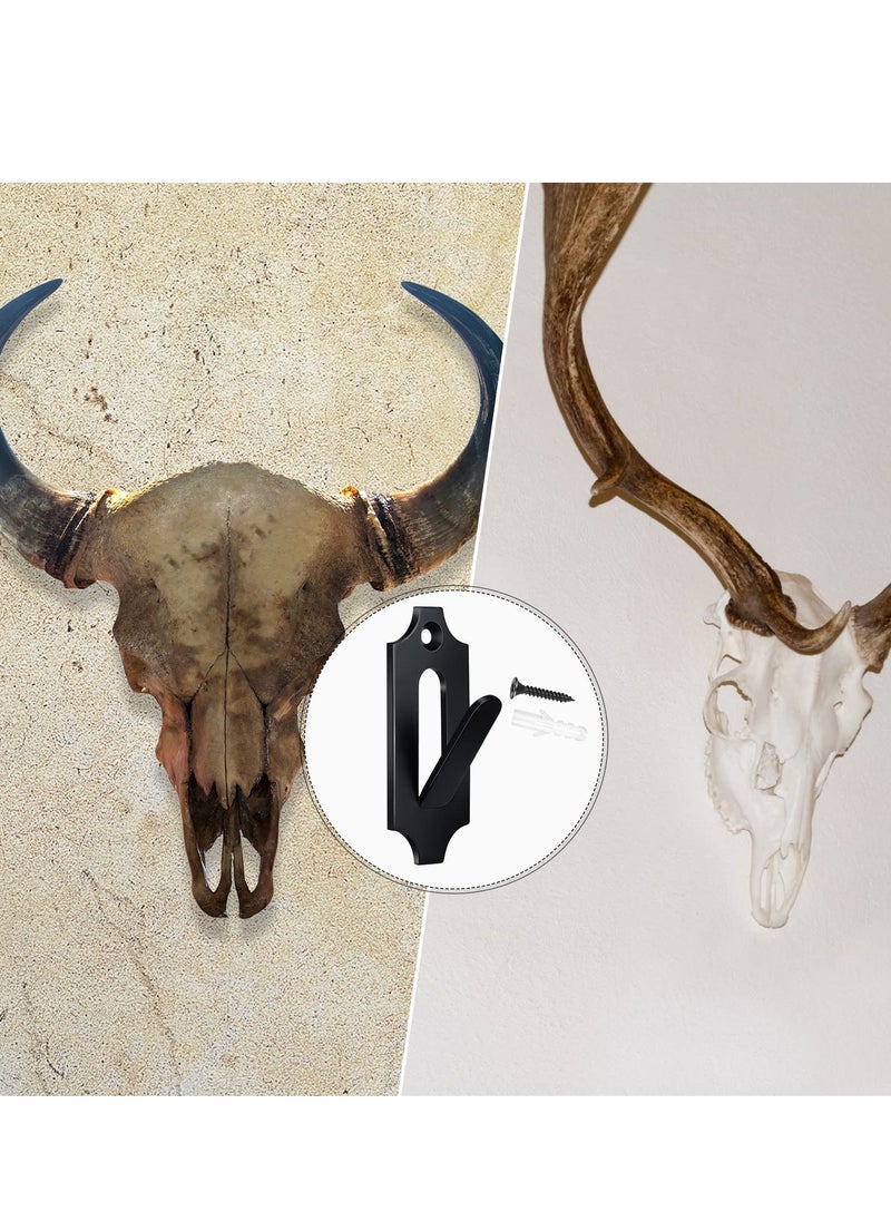 SYOSI European Mount Skull Hanger, 4 Pcs Deer Skull Hooks Mount Bracket Wall Mount Skull Animal Antler Mounting Kit for Indoor Outdoor Wall Hook Hanging Decor  - Image 3