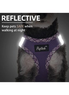 PUPTECK PUPTECK Dog Harness and Leash Set for Small Medium Dogs No Pull Step-in Soft Mesh Puppy Cat Vest Harnesses Reflective at Night, Purple S  - Image 5