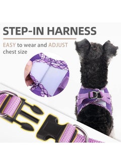 PUPTECK PUPTECK Dog Harness and Leash Set for Small Medium Dogs No Pull Step-in Soft Mesh Puppy Cat Vest Harnesses Reflective at Night, Purple S  - Image 4