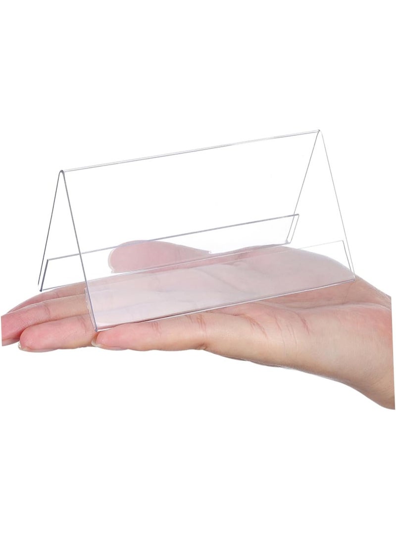 FAYET 5 Pack Acrylic Desk Name Plate Holders, Double-Sided Clear V-Shape Sign Stands for Office, Conferences, School, Events (8×15 cm) - Image 5