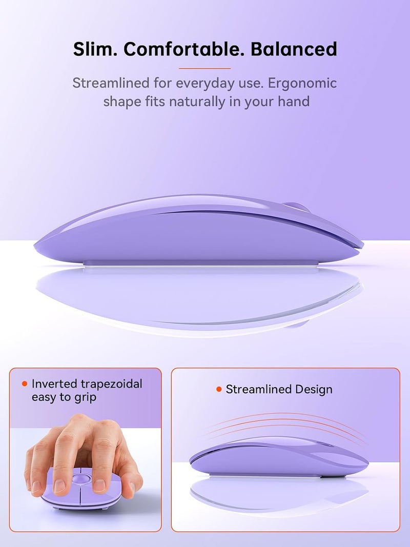 RAPIQUE Type C Wireless Mouse for USB-C Devices, Slim Silent Mouse with USB-C Receiver, 800/1200/1600 DPI, AA Battery Powered, Portable 2.4GHz Wireless Mouse for MacBook, iPad Pro, Laptop – Purple - Image 5