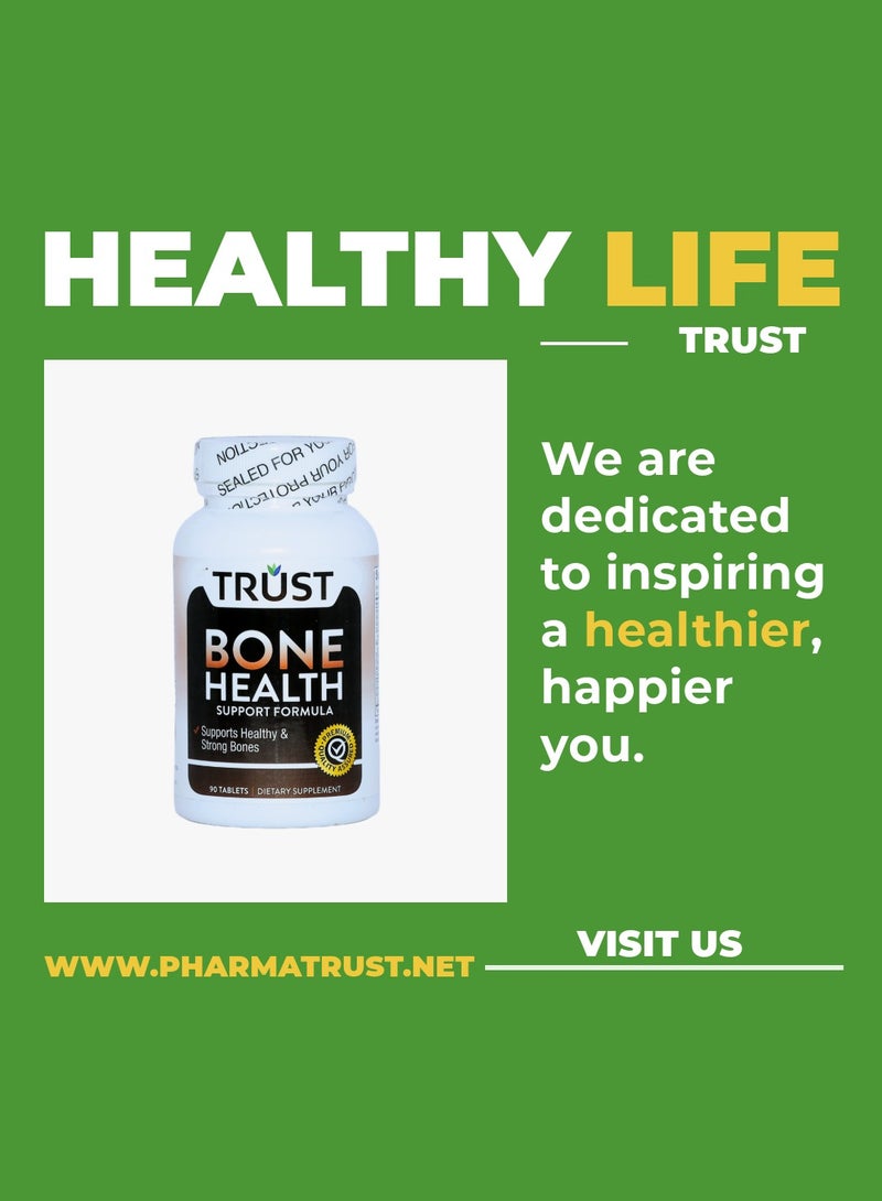 Trust Bone Health Supports Bones & Teeth Health Prevent Oateoporosis With Vitamin D3, Zinc, Calcium For Men And Women 90 Tablets - Image 3