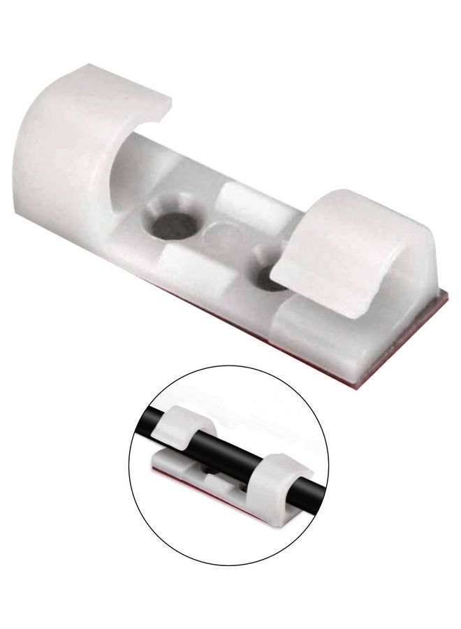 NIBEMINENT 30-Piece Strong Self-Adhesive Cable Clips White  - Image 1