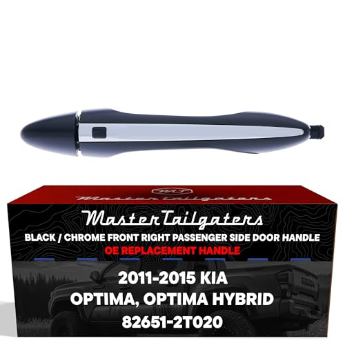 Master Tailgaters Exterior Door Handle BlackChrome Replacement for Kia Optima 2011 Optima Hybrid 20112015 OE Part 826512T020 Front Right Passenger Side - Image 1