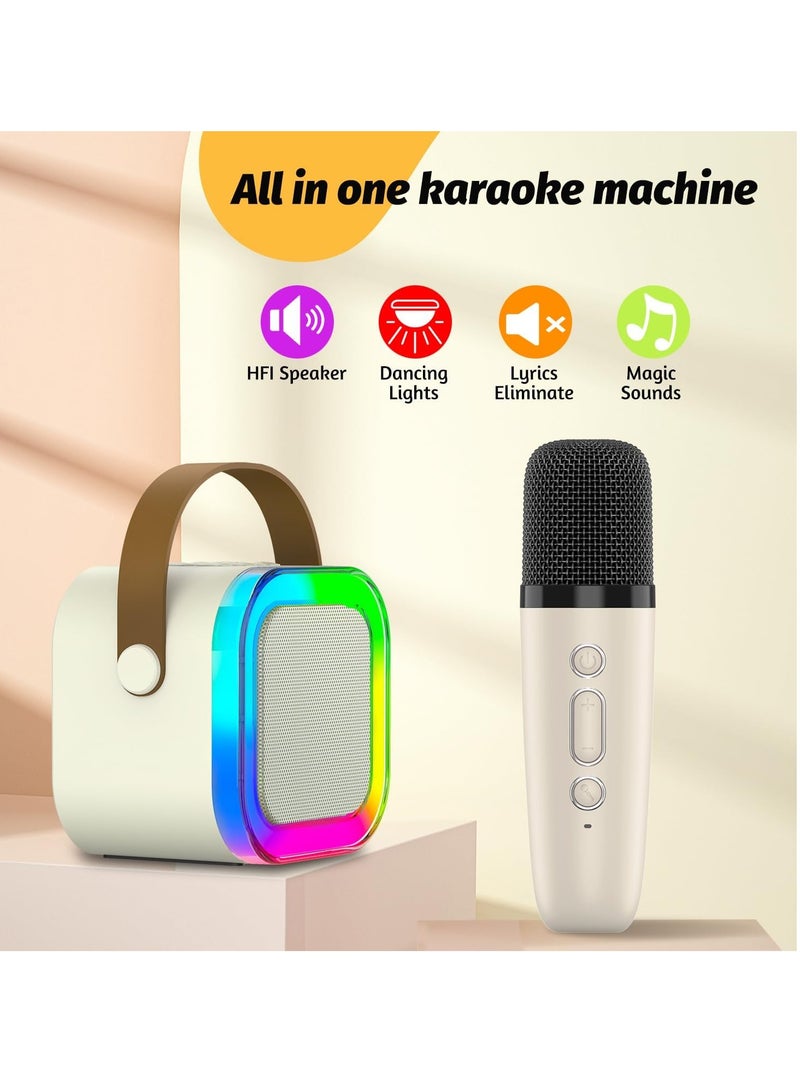 General Kids Karaoke Microphone Machine Toy, 4-12 Years Old Girls  Birthday Gift for Girls, Karaoke Toys Gifts for Girls Ages 4, 5, 6, 7, 8, 9, 10, 12 +Year Old Birthday Party. (Beige)  - Image 2
