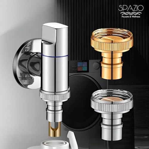 Spazio SmartBuy Washing Tap Silver|Laundry Faucet | Washing Machine Facuet (Pack of 1) for Washing Machine/Bathroom Taps with Wall Flange Nozzle Cock Faucet - Image 5