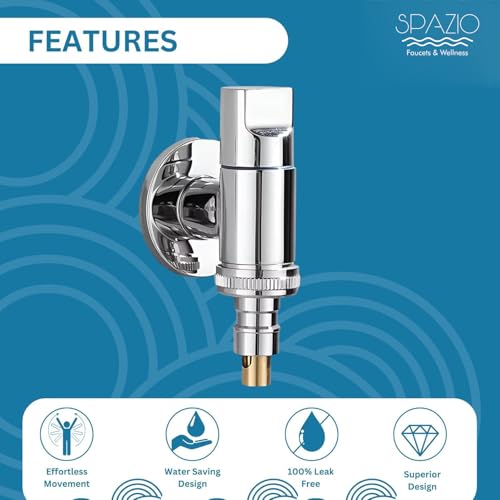 Spazio SmartBuy Washing Tap Silver|Laundry Faucet | Washing Machine Facuet (Pack of 1) for Washing Machine/Bathroom Taps with Wall Flange Nozzle Cock Faucet - Image 3