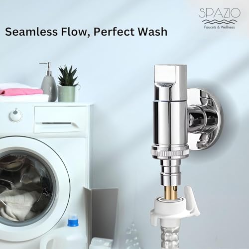 Spazio SmartBuy Washing Tap Silver|Laundry Faucet | Washing Machine Facuet (Pack of 1) for Washing Machine/Bathroom Taps with Wall Flange Nozzle Cock Faucet - Image 4
