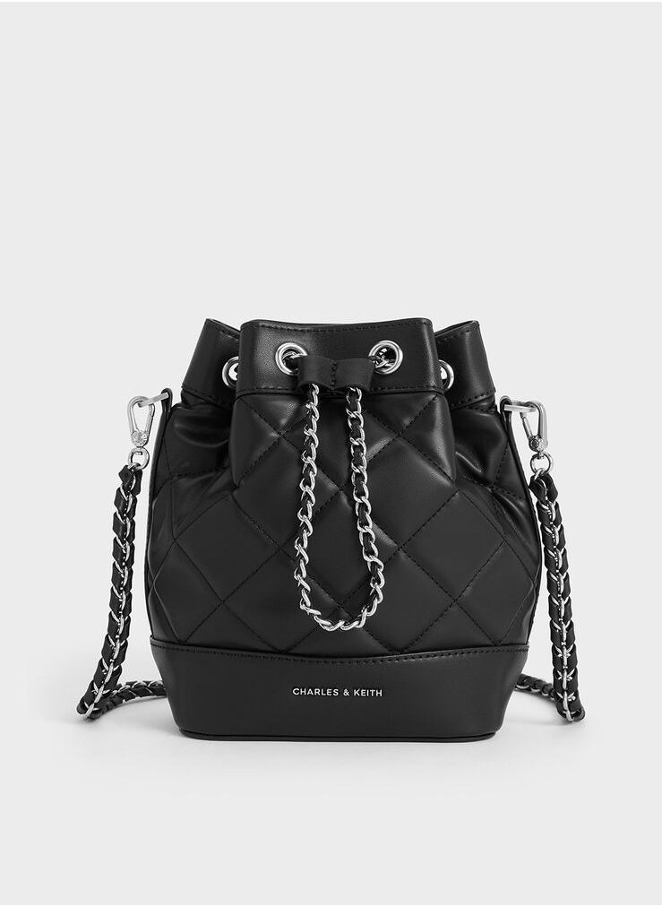 Charles & Keith Julia Quilted Two-Way Bucket Bag  - Image 1