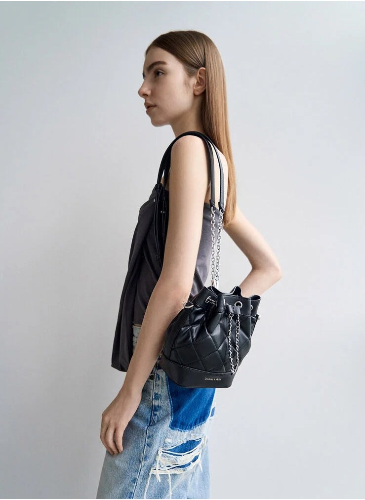 Charles & Keith Julia Quilted Two-Way Bucket Bag  - Image 2