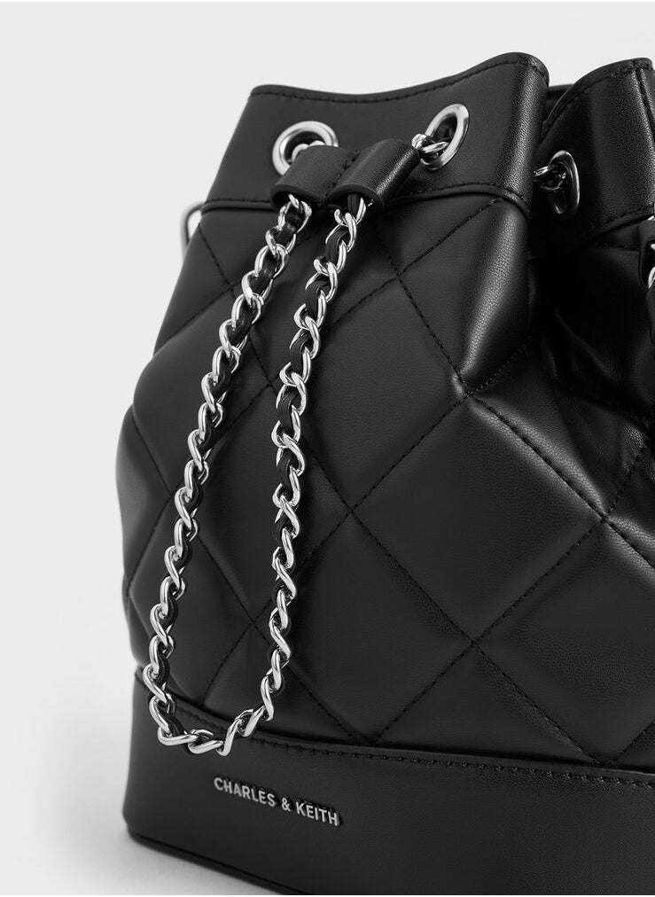 Charles & Keith Julia Quilted Two-Way Bucket Bag  - Image 5
