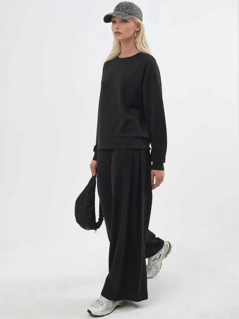 BUSEM Relaxed Fit Crew Neck Modal Sweatshirt - Image 2