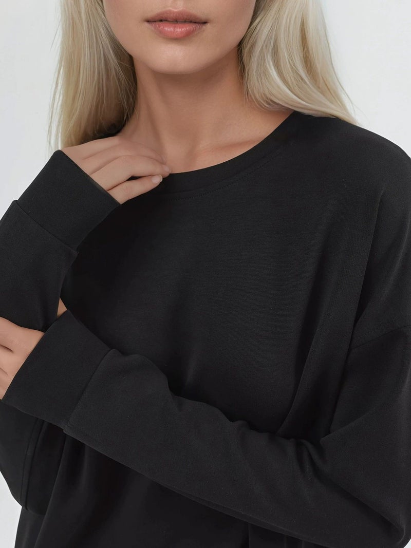 BUSEM Relaxed Fit Crew Neck Modal Sweatshirt - Image 5