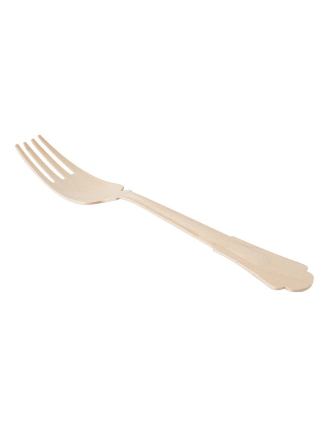 Restaurantware 7.9 Inch Disposable Wooden Forks, 500 Eco-Friendly Forks - Baroque Style, Durable, Natural Wood DurableForks, Splinter-Free, Cutlery For Parties Or Catering - Image 1
