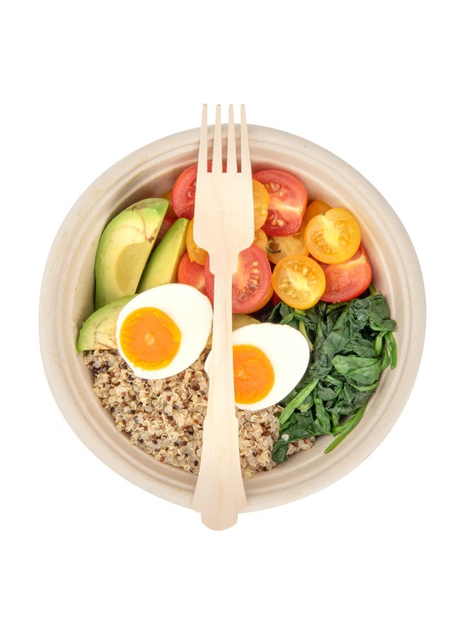 Restaurantware 7.9 Inch Disposable Wooden Forks, 500 Eco-Friendly Forks - Baroque Style, Durable, Natural Wood DurableForks, Splinter-Free, Cutlery For Parties Or Catering - Image 2