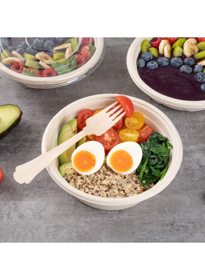 Restaurantware 7.9 Inch Disposable Wooden Forks, 500 Eco-Friendly Forks - Baroque Style, Durable, Natural Wood DurableForks, Splinter-Free, Cutlery For Parties Or Catering - Image 3