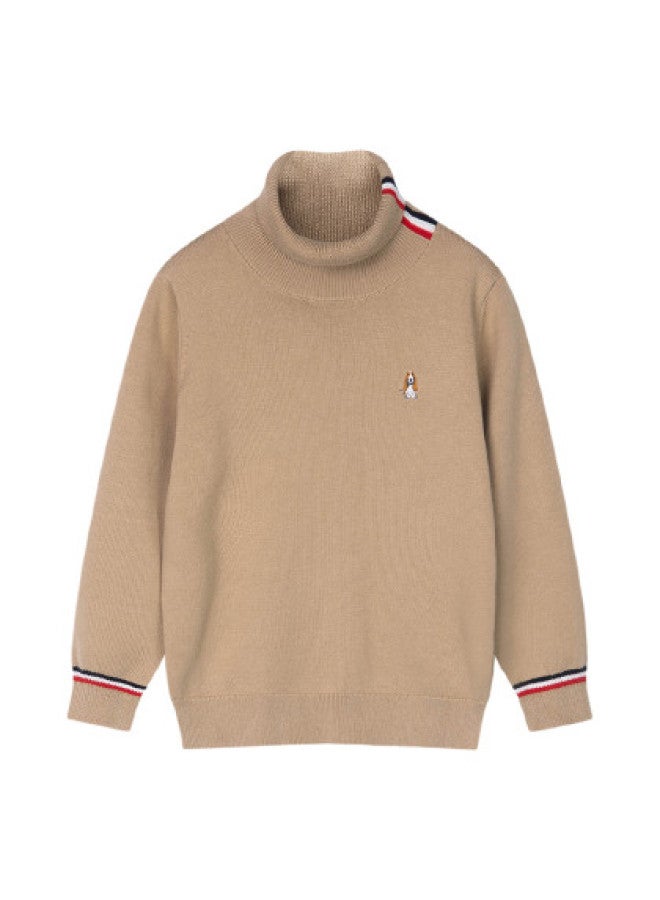 Hush Puppies Neutral Style Children's High-neck Blended Sweater Autumn Winter Clothing Boys Girls Warm Base Layer Chinese New Year Outfit New Year Clothing - Image 1
