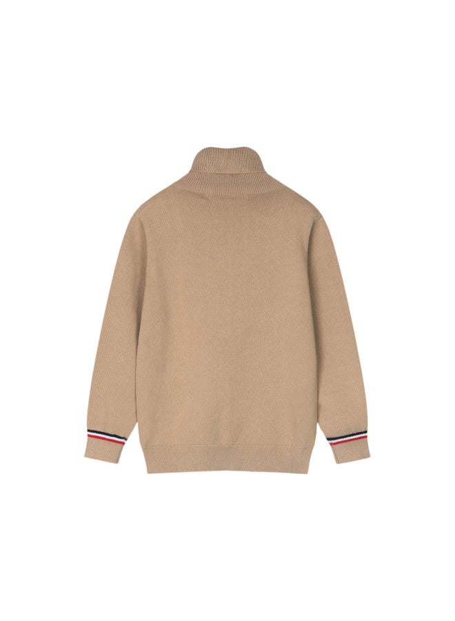 Hush Puppies Neutral Style Children's High-neck Blended Sweater Autumn Winter Clothing Boys Girls Warm Base Layer Chinese New Year Outfit New Year Clothing - Image 3