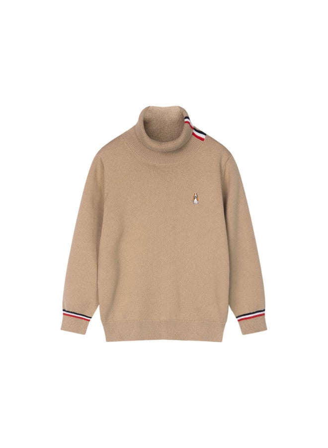 Hush Puppies Neutral Style Children's High-neck Blended Sweater Autumn Winter Clothing Boys Girls Warm Base Layer Chinese New Year Outfit New Year Clothing - Image 2