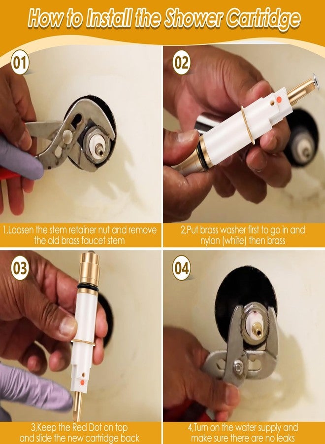Dreyoo عبوة واحدة من خراطيش الاستحمام Dreyoo متوافقة مع MS-5AT-C، متوافقة مع صنابير الحمام ذات المقبض الواحد Mixet، خرطوشة صمام الاستحمام، مجموعة إصلاح الصنبور الواحد لتطبيقات المياه الساخنة والباردة - Image 5