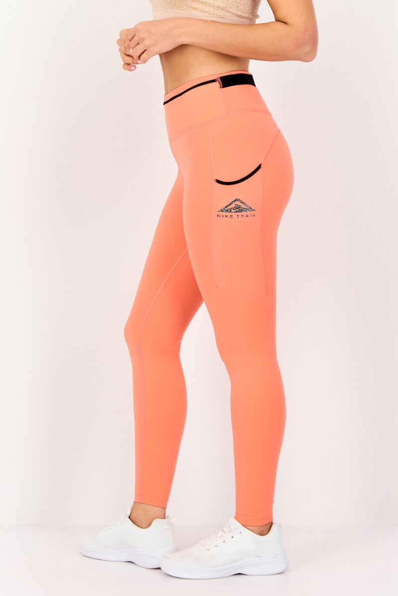 Nike Women Dri-Fit Running Leggings, Coral - Image 4