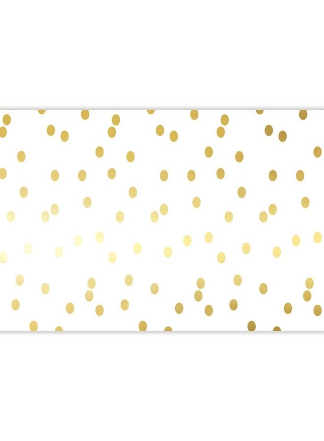 Santa Barbara Design Studio Disposable Paper Table-Runner Dinner Party Table Cover Roll, 20' x 18", Gold Polka Dots - Image 1