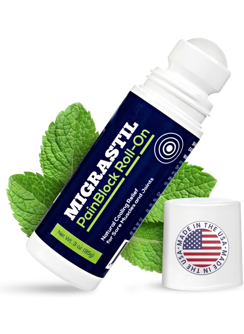 Basic Vigor Basic Vigor Migrastil PainBlock Roll-On, 3 oz - Topical Roll-On for Muscle Aches, Cramps, Joint & Nerve Discomfort. Works Great on Shoulders, Neck, Feet, Knees, Legs, Back, Elbows, HIPS, Etc. 