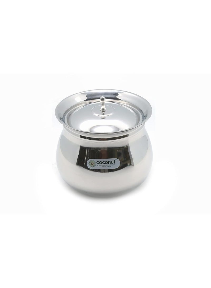 Coconut Royal Stainless Steel Cookware Handi with Lids - 5 Units (Capacity - 500, 850, 1400, 2000 & 2500 ML) - Image 3