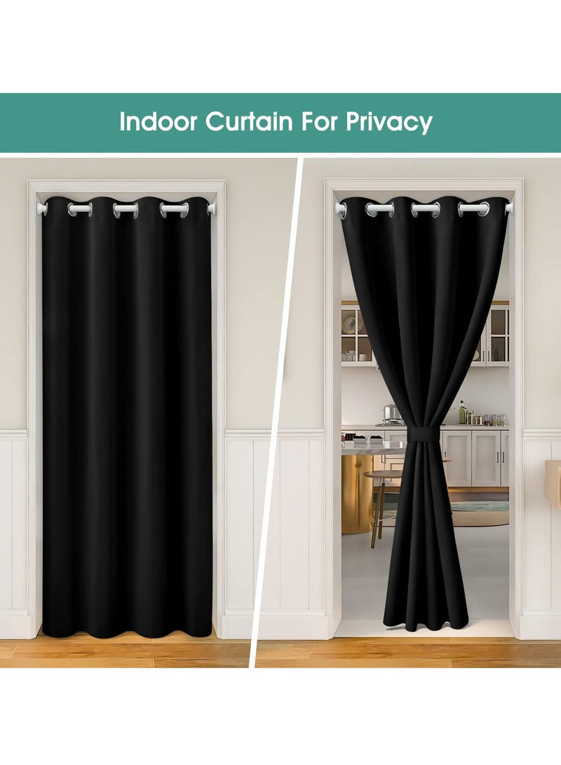 KYD 1 Panel Blackout Curtains,Darkening Curtains Decorative Thread Foil Blackout Curtains, Thermal Insulated Room Darkening Curtains for Bedroom Living Room 214x132 cm - Image 4