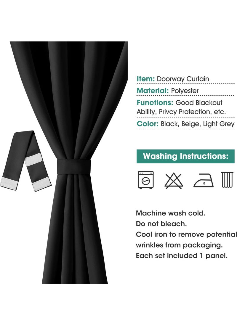 KYD 1 Panel Blackout Curtains,Darkening Curtains Decorative Thread Foil Blackout Curtains, Thermal Insulated Room Darkening Curtains for Bedroom Living Room 214x132 cm - Image 5