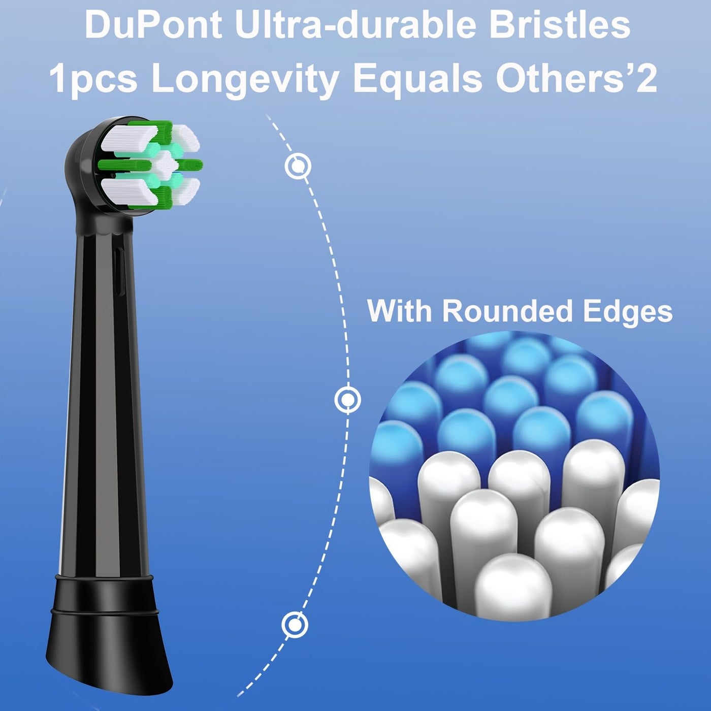 12pcs Black Electric Toothbrush Replacement Brush Heads for Oral B IO Series Gentle Care Durable Bristles Teeth Gap Cleaning Whitening Function