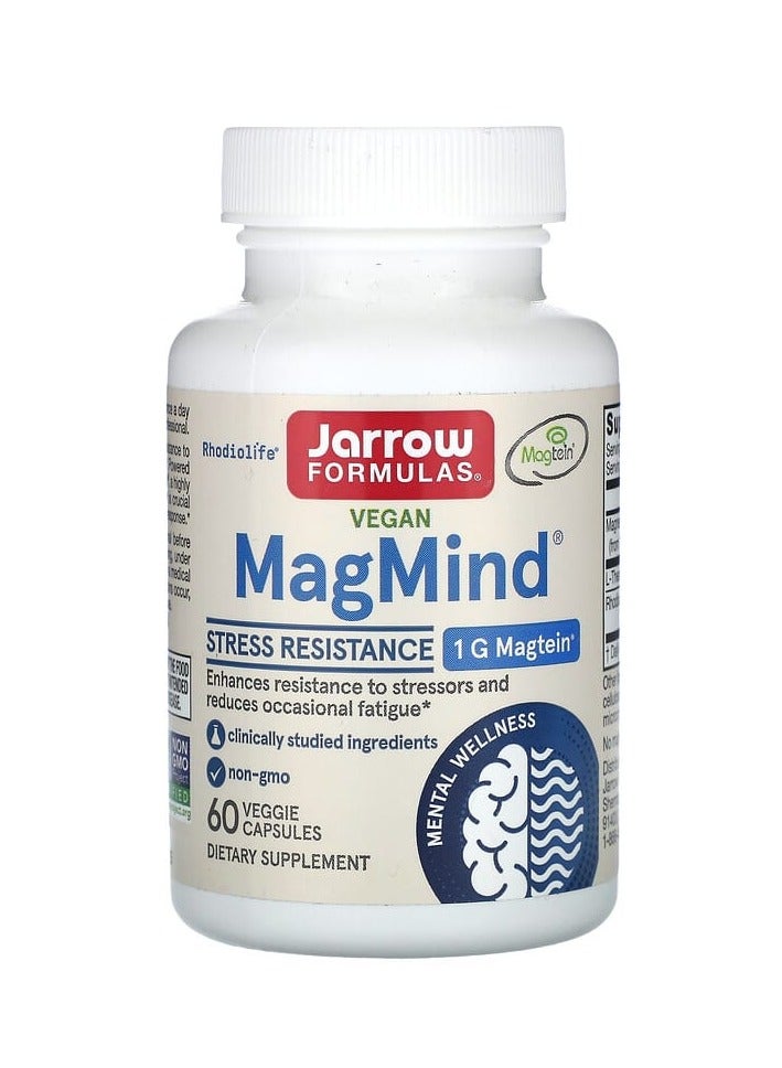 jarrow formulas Vegan MagMind, Stress Resistance, 60 Veggie Capsules