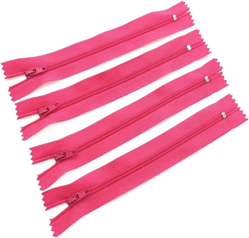 Zipper 10Pcs 3# 7.5Cm-60Cm (3-24 Inches) Closed Nylon Coil Zipper Suitable for Clothes Zippers for Sewing 20 Colors(Rose red,30cm) - Image 1