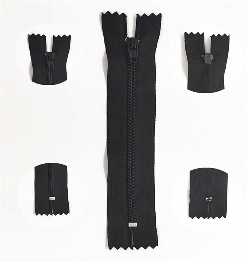 Zipper 10Pcs 3# 7.5Cm-60Cm (3-24 Inches) Closed Nylon Coil Zipper Suitable for Clothes Zippers for Sewing 20 Colors(Rose red,30cm) - Image 3