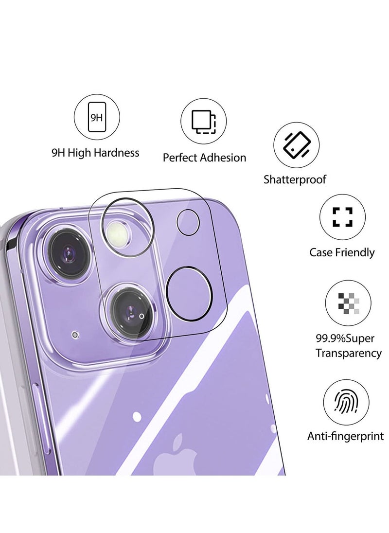 【2+2】 Camera Lens Protector Compatible with iPhone 14 Plus 6.7 inch 【2022 RELEASE 】 with 2 Pack Tempered Glass Camera Lens Protector+2 Pack Tempered Glass 9H Hardness Ultra HD Easy to Install  - Image 3