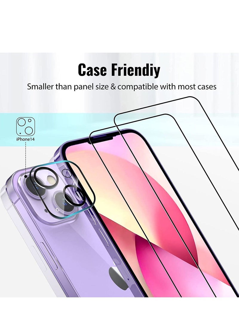 【2+2】 Camera Lens Protector Compatible with iPhone 14 Plus 6.7 inch 【2022 RELEASE 】 with 2 Pack Tempered Glass Camera Lens Protector+2 Pack Tempered Glass 9H Hardness Ultra HD Easy to Install  - Image 2