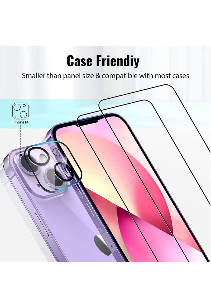 【2+2】 Camera Lens Protector Compatible with iPhone 14 Plus 6.7 inch 【2022 RELEASE 】 with 2 Pack Tempered Glass Camera Lens Protector+2 Pack Tempered Glass 9H Hardness Ultra HD Easy to Install  - Image 4