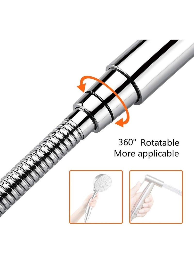 G851-20 Universal Shower Hose, Flexible Pipe Tube, 200 cm, Stainless Silver - Image 2