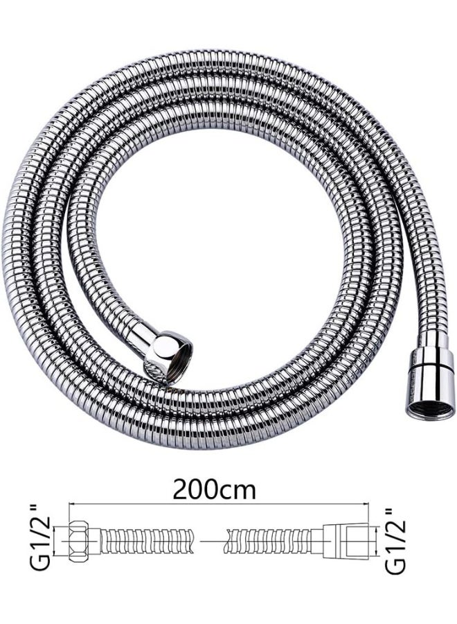 G851-20 Universal Shower Hose, Flexible Pipe Tube, 200 cm, Stainless Silver - Image 3