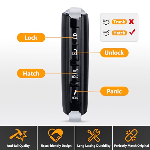 Yewong Car Key Fob Smart Proximity Keyless Entry Remote Control for Mazda CX-30 CX-50 2020-2023 CX-90 2024 WAZSKE11D01 DGY2-67-5DYB Chip 315MHz 4 Buttons - Image 2