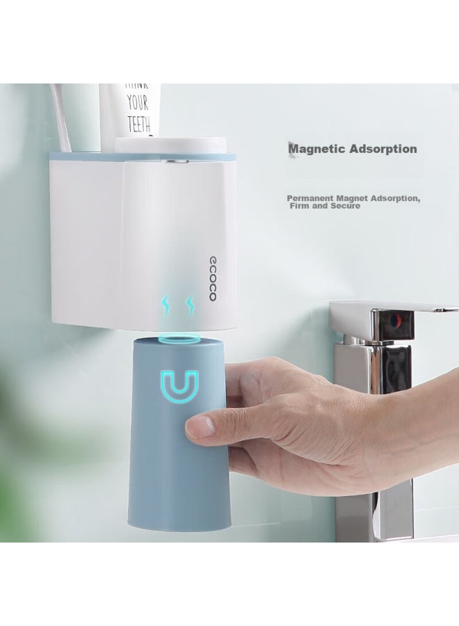 Ecoco Toothbrush Holder, Wall-mounted Toothbrush Cup, Toothbrush Storage Rack, Mouthwash Cup, Toiletry Cup Set, E1905 Gray