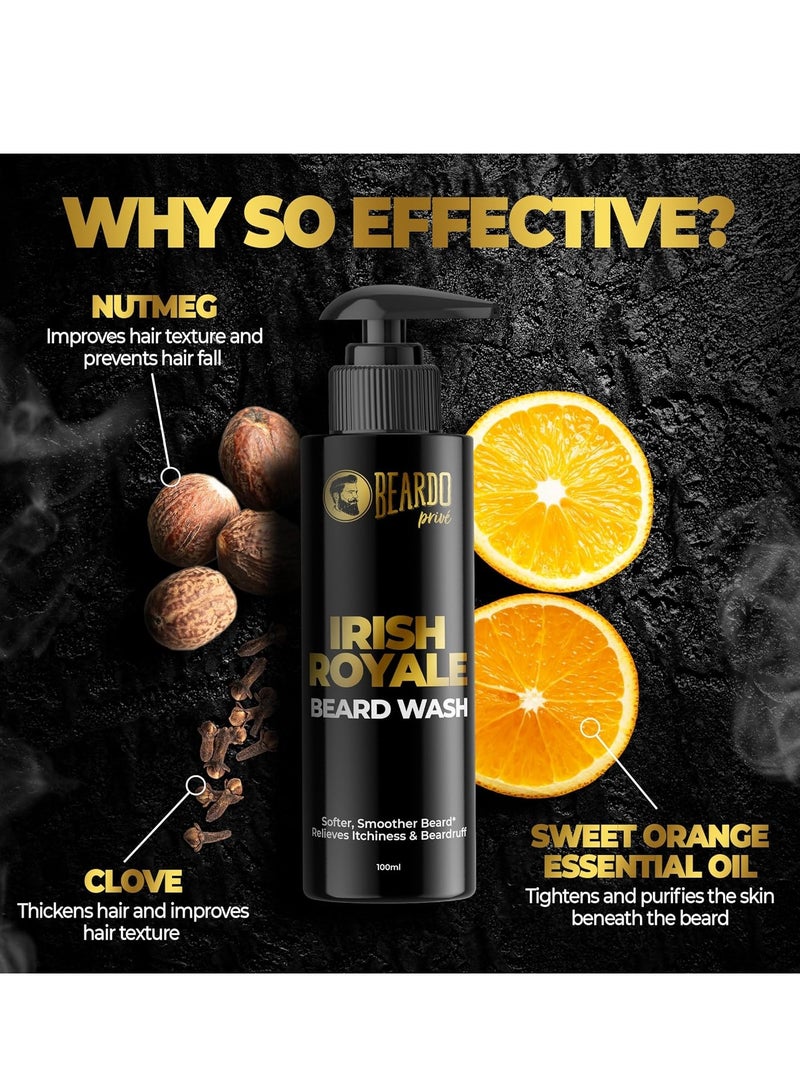BEARDO Beardo Irish Royale Prive Beard Wash For Men 100 ml Washes and Smoothens the Beard Refreshing Aromatic After-Use Effect Beard Cleanser and Conditioner for Healthy Beard - Image 3