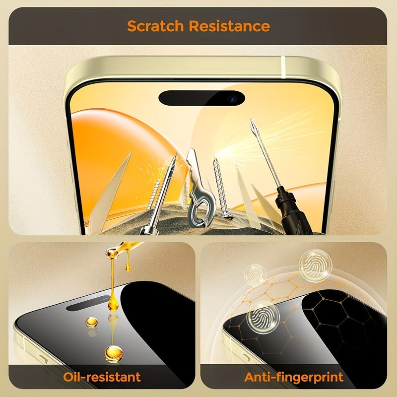 Anti Peep Privacy Screen Protector 3 Pack Tempered Glass for iPhone SE 2020 Full Coverage - Image 3