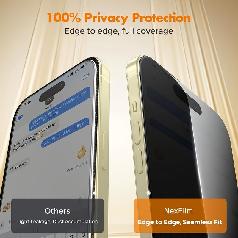 Anti Peep Privacy Screen Protector 3 Pack Tempered Glass for iPhone SE 2020 Full Coverage - Image 2