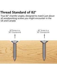 SYOSI 82°Countersink Drill Bit,  5Pcs Free Replaceable HSS Drill Bits for Wood 3/8" Quick-Change, Chamfered Adjustable Drilling Tool Kit on Pilot Counter Sink Holes for Woodworking  - Image 2