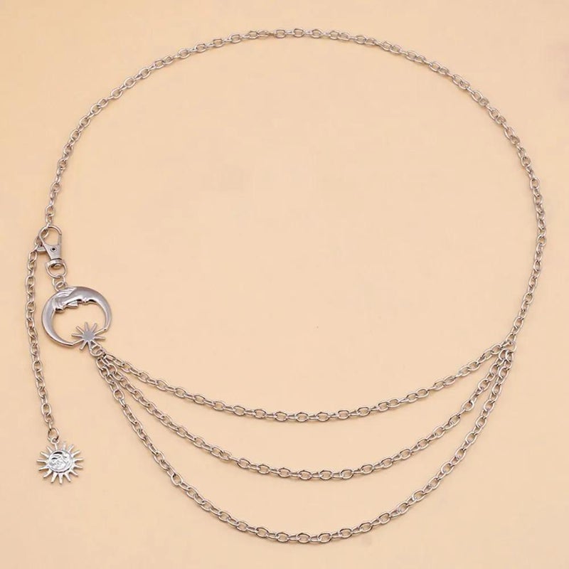 Punk metal multi-layer fringe body chain waist chain - Image 1