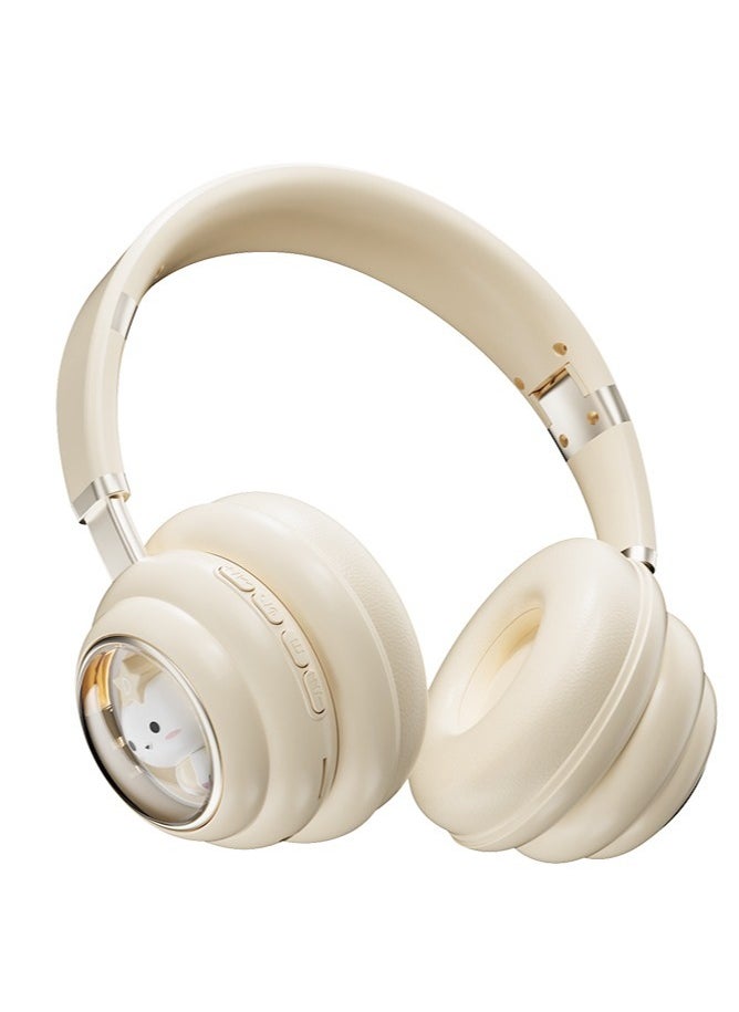 GULFLINK KE-30 Wireless Headset Over Ear Headphones Bluetooth PC Gaming Headphones Beige  - Image 1