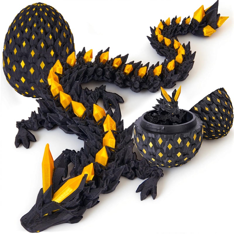 YILCER 3D Printed Dragon Eggs Glow in The Dark Prefilled Easter Eggs with Dragon Toy for Basket Stuffers 3D Printed Animals for Goodie Bag Fillers Unique Easter Basket Essentials for Kids Teens - Image 3