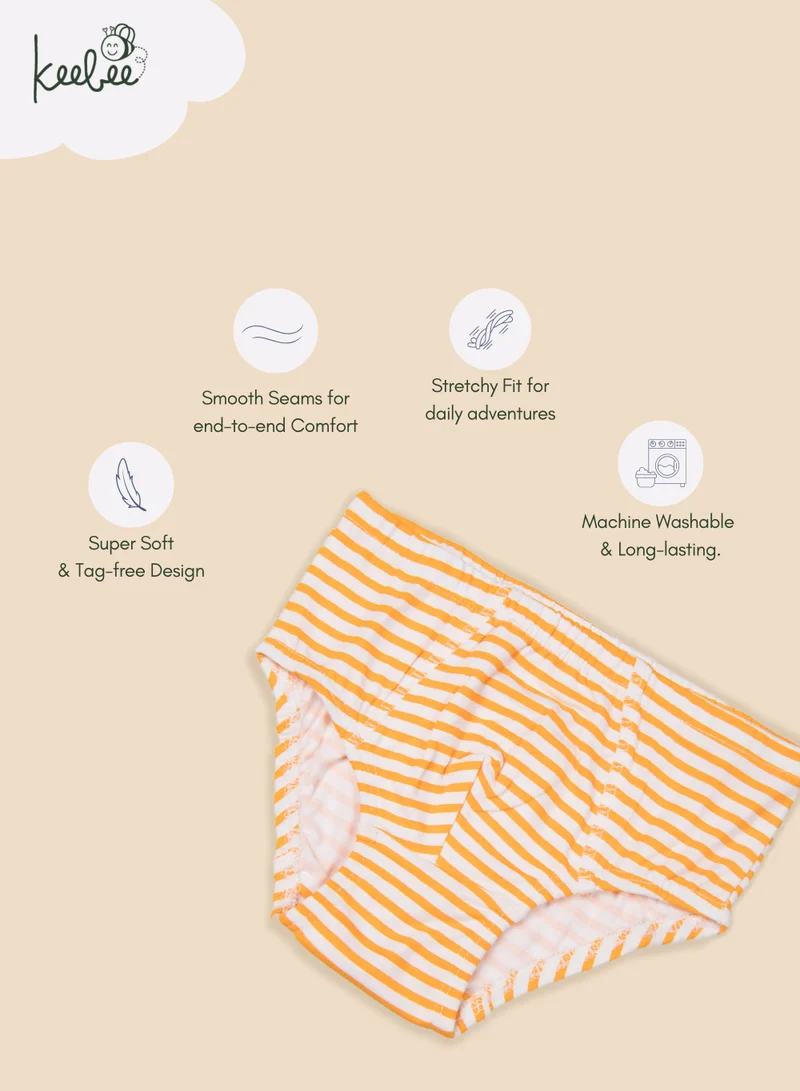 كيبي كيبي ٤ قطع سراويل داخلية للأولاد قطن عضوي ٩٥٪ إيلاستين ٥٪ ناعمة ومريحة