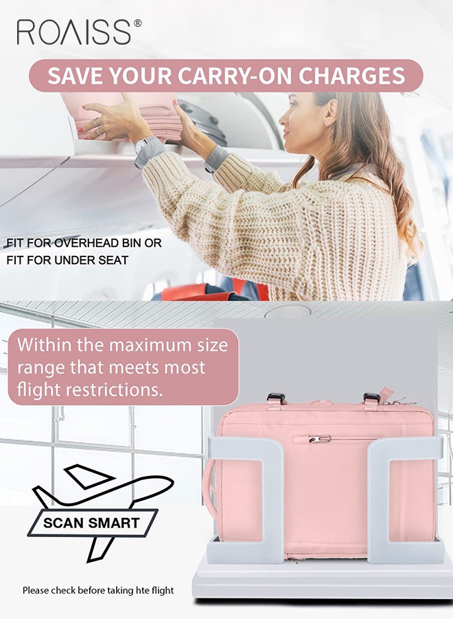 roaiss High Capacity Business Travel Backpack Expandable Luggage Bag for Short Trips Dry and Wet Separation Scientific Storage Business Computer Bag Simple Solid Color Design with Check In Backpack  - Image 3